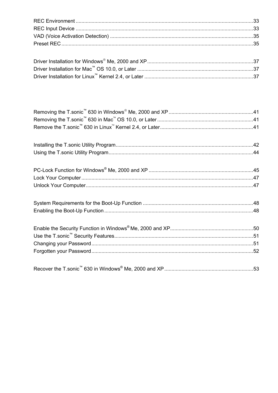 Transcend Information 630 User Manual | Page 4 / 66