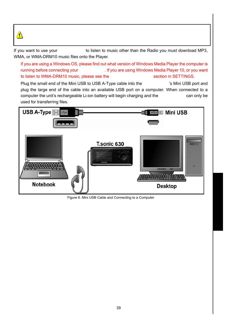 Download and upload music and other files, Use with a computer | Transcend Information 630 User Manual | Page 43 / 66
