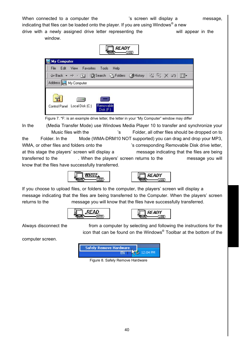 Use with a computer | Transcend Information 630 User Manual | Page 44 / 66