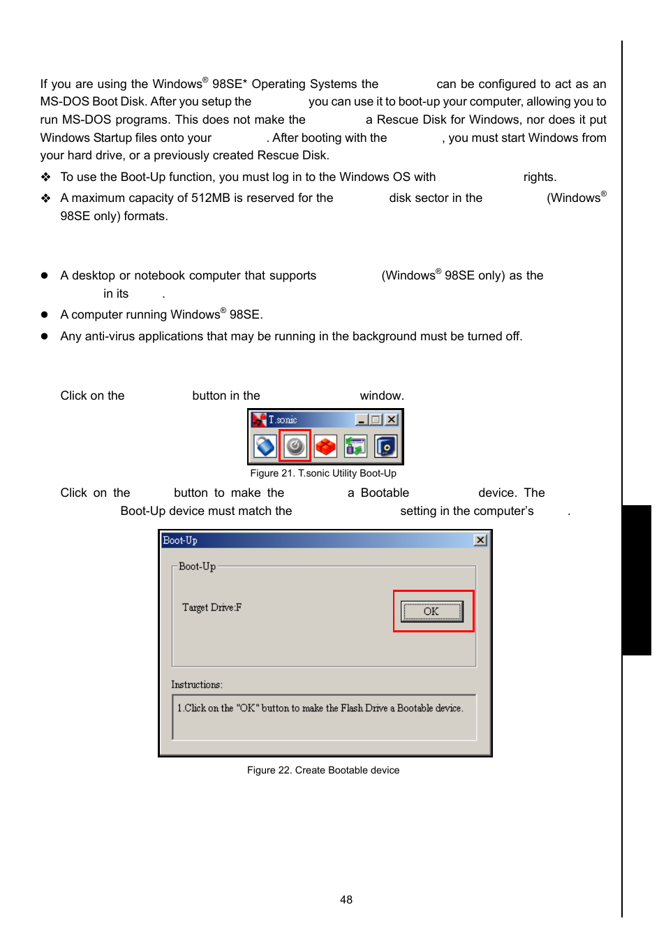 Boot-up function, System requirements for the boot-up function, Enabling the boot-up function | Transcend Information 630 User Manual | Page 52 / 66