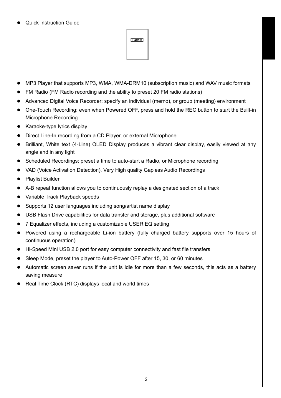 Features, Introduct ion | Transcend Information 630 User Manual | Page 6 / 66