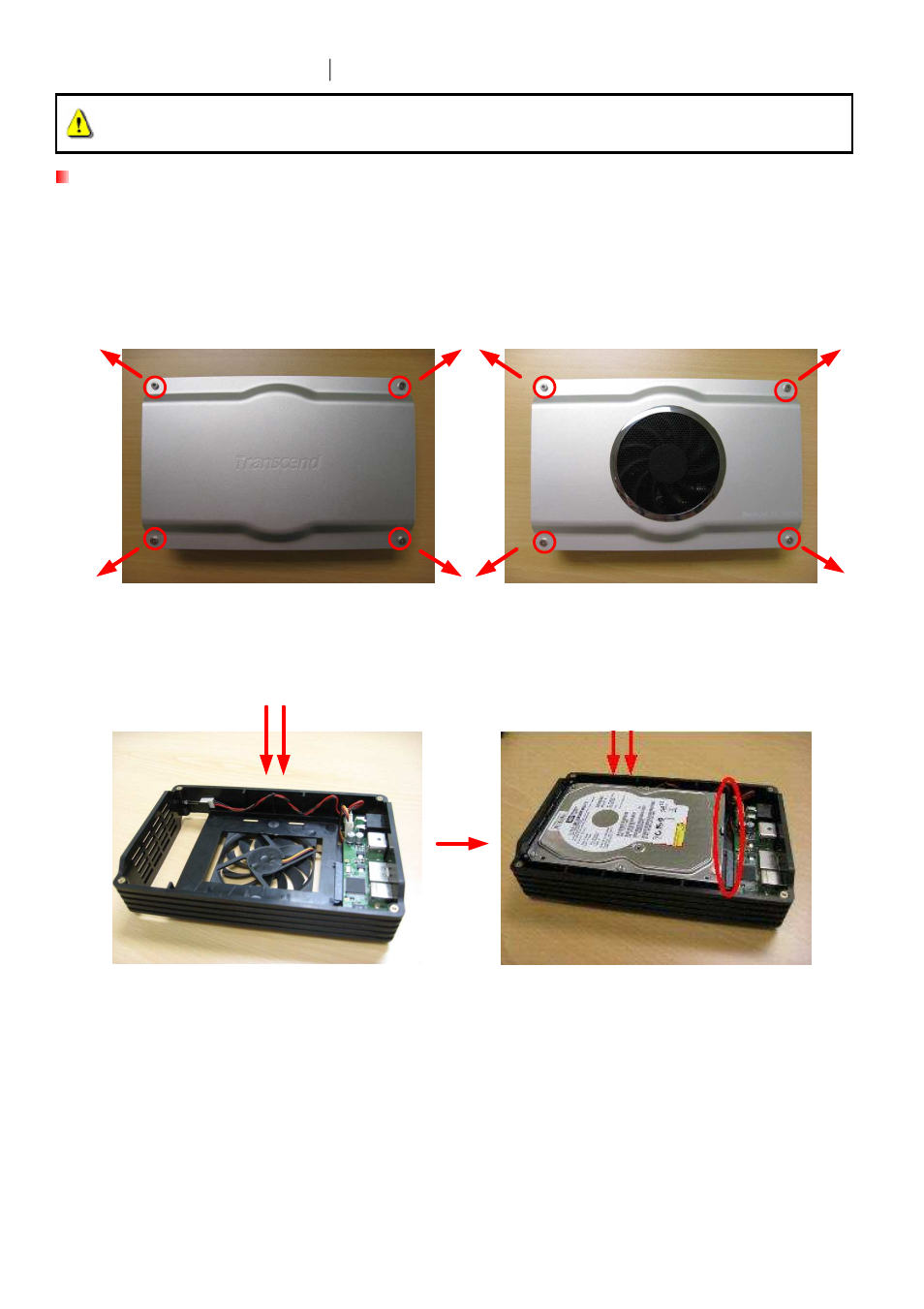 Installing a hard drive | Transcend Information StoreJet 35 Ultra User Manual | Page 7 / 25