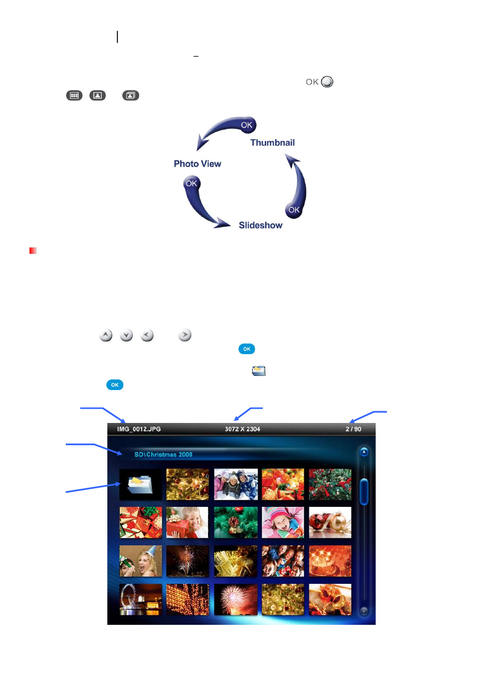 Photo modes, Thumbnail mode | Transcend Information PF830 User Manual | Page 15 / 40