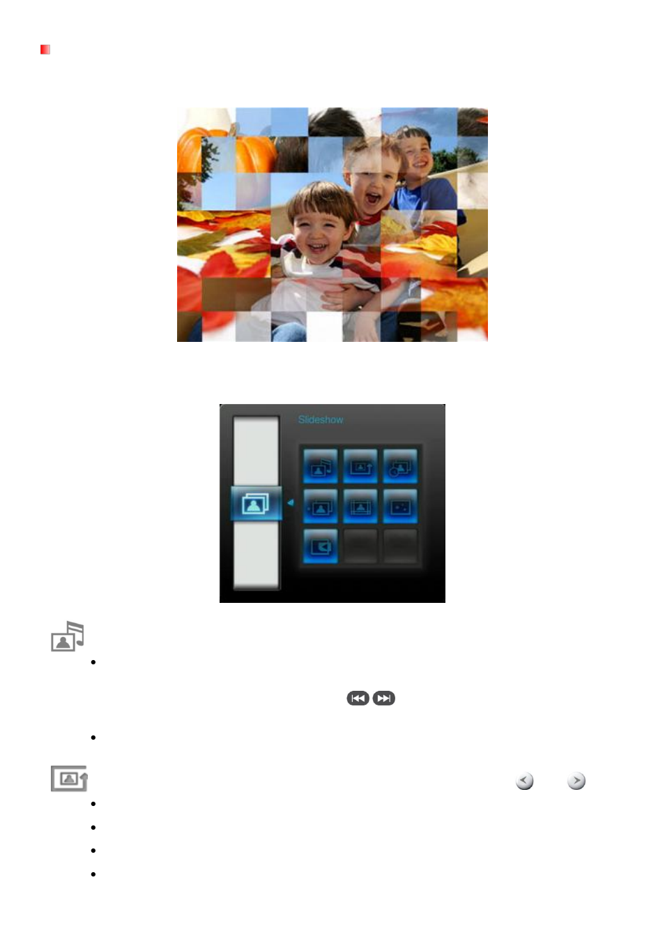 Slideshow mode | Transcend Information PF830 User Manual | Page 21 / 40