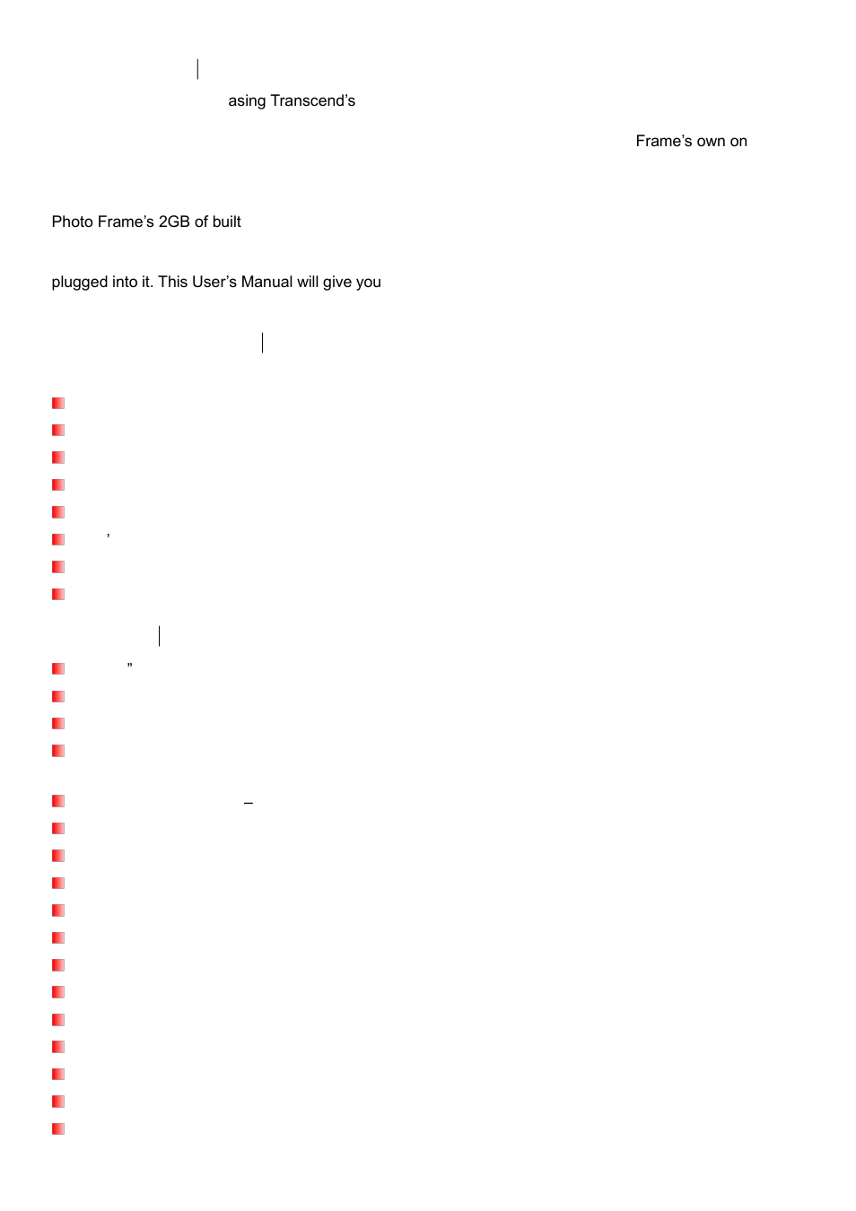Introduction, Package contents, Features | Transcend Information PF830 User Manual | Page 3 / 40