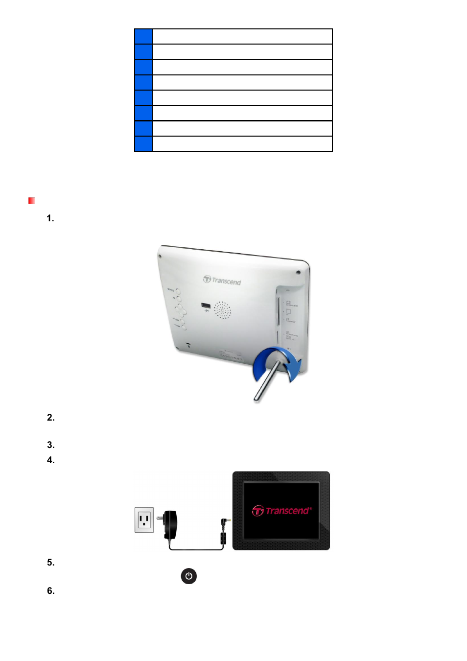 Setting up the photo frame | Transcend Information PF830 User Manual | Page 7 / 40