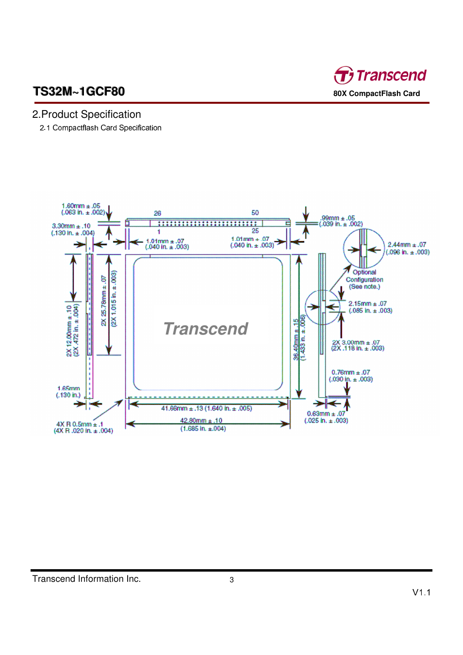 Transcend | Transcend Information Transcend CF 80X TS32M~1GCF80 User Manual | Page 3 / 82