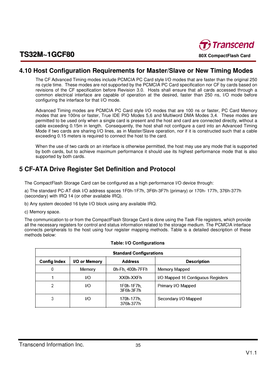 Transcend Information Transcend CF 80X TS32M~1GCF80 User Manual | Page 35 / 82