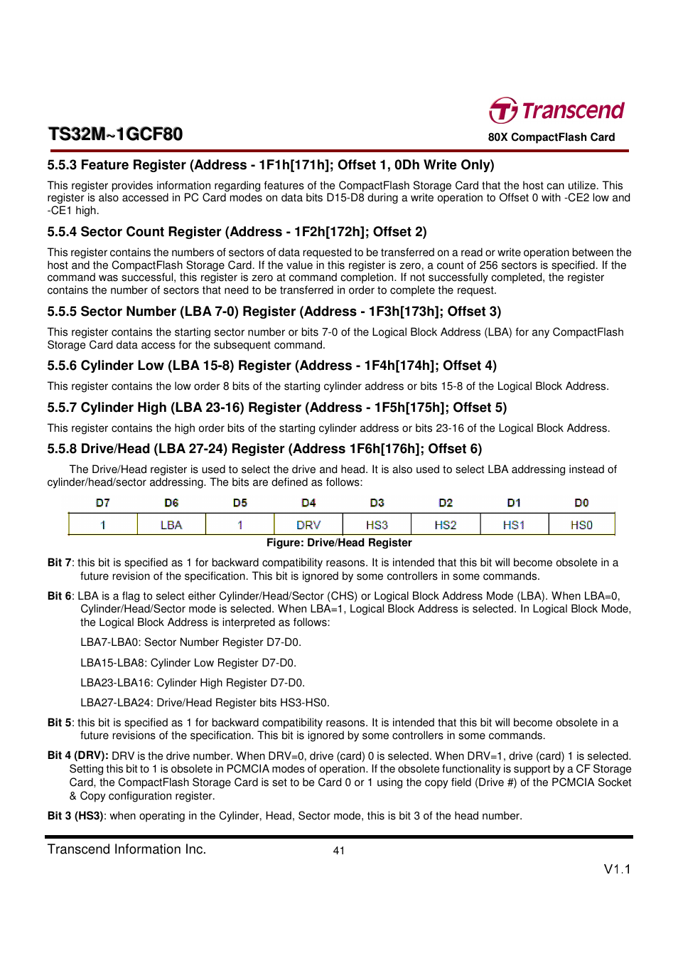 Transcend Information Transcend CF 80X TS32M~1GCF80 User Manual | Page 41 / 82