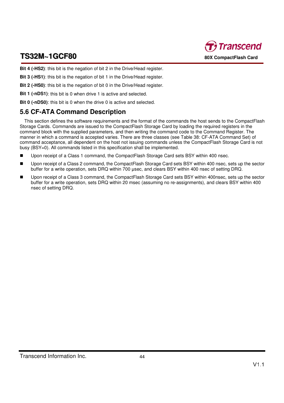 Transcend Information Transcend CF 80X TS32M~1GCF80 User Manual | Page 44 / 82