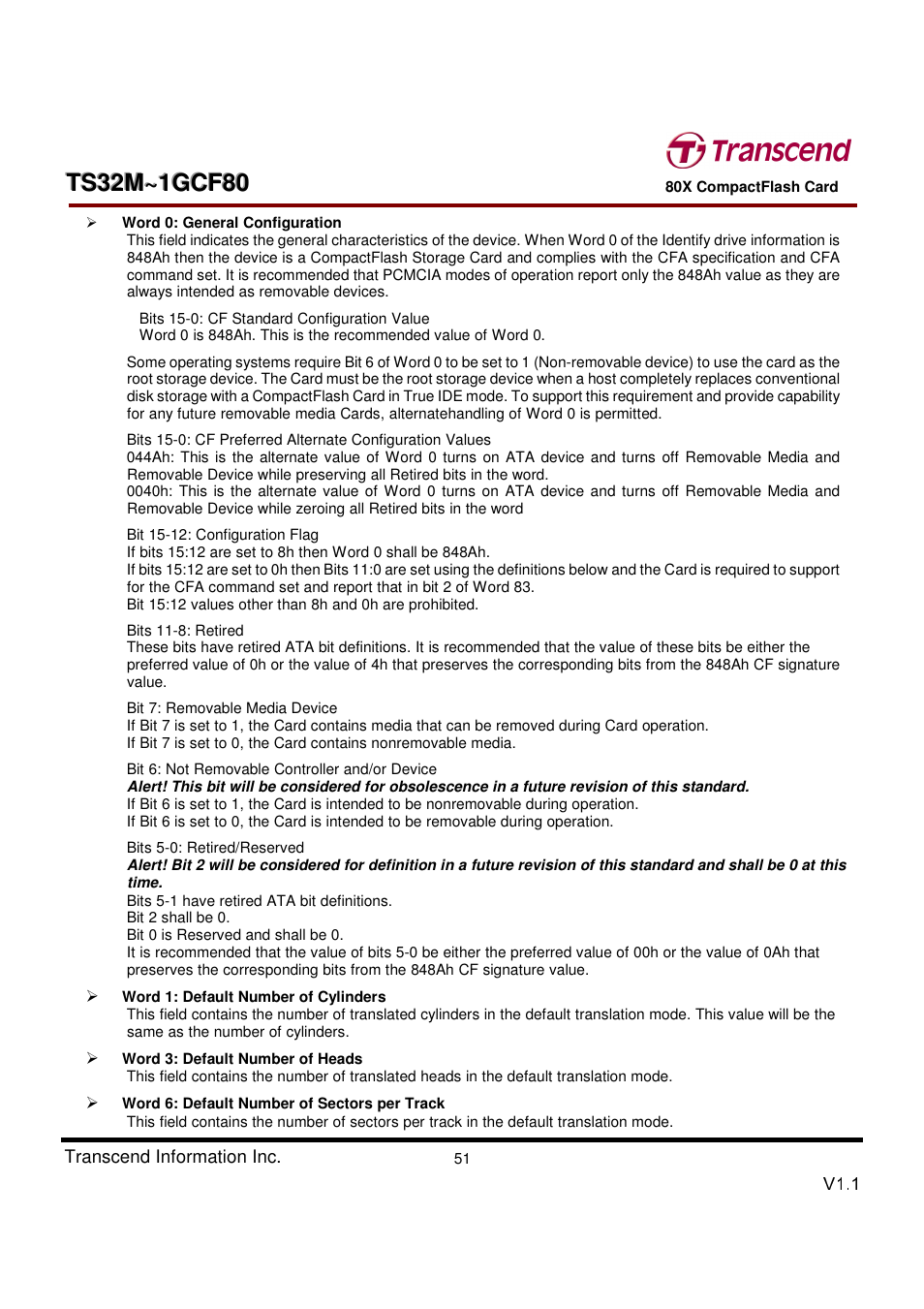 Transcend Information Transcend CF 80X TS32M~1GCF80 User Manual | Page 51 / 82