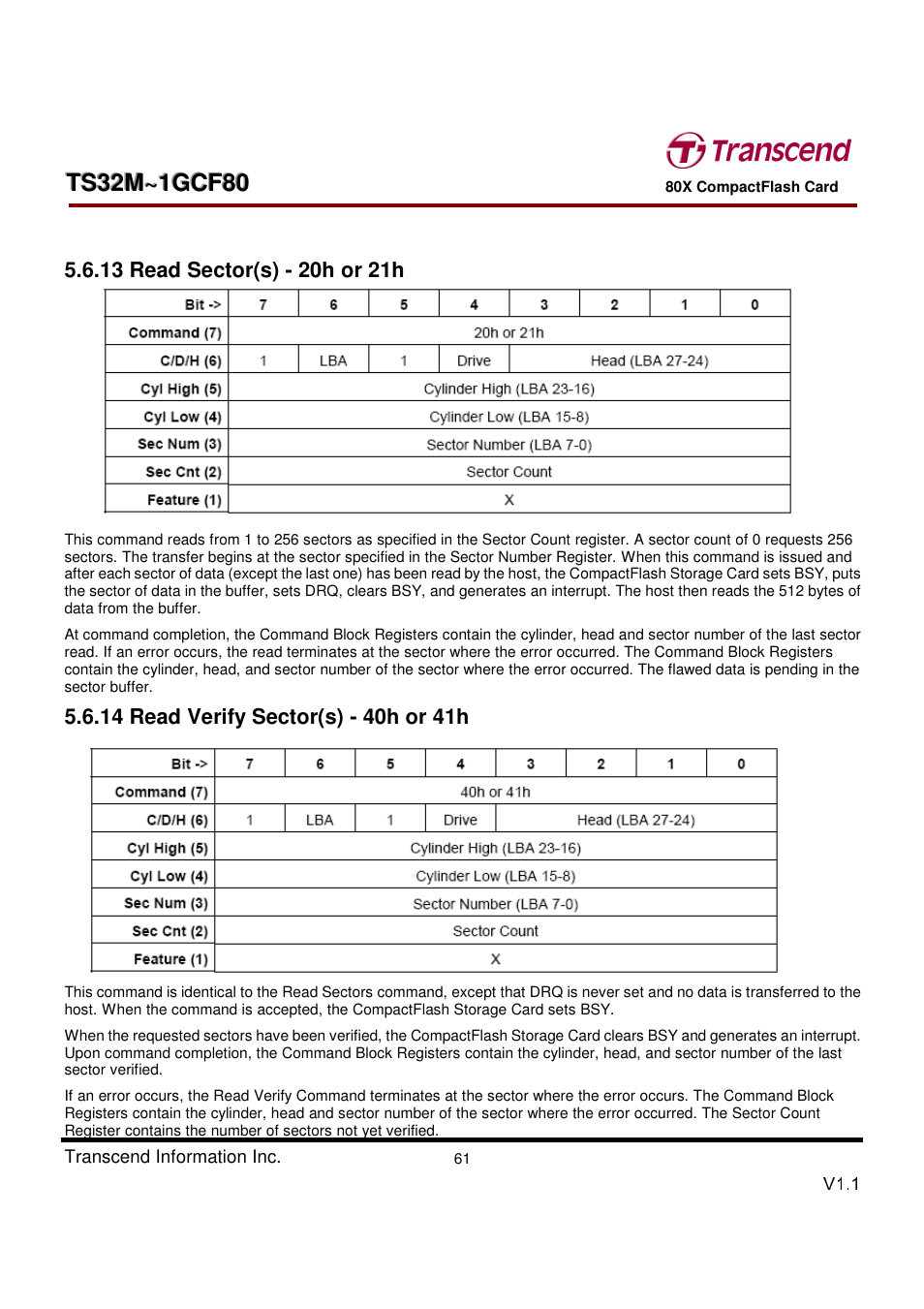 Transcend Information Transcend CF 80X TS32M~1GCF80 User Manual | Page 61 / 82