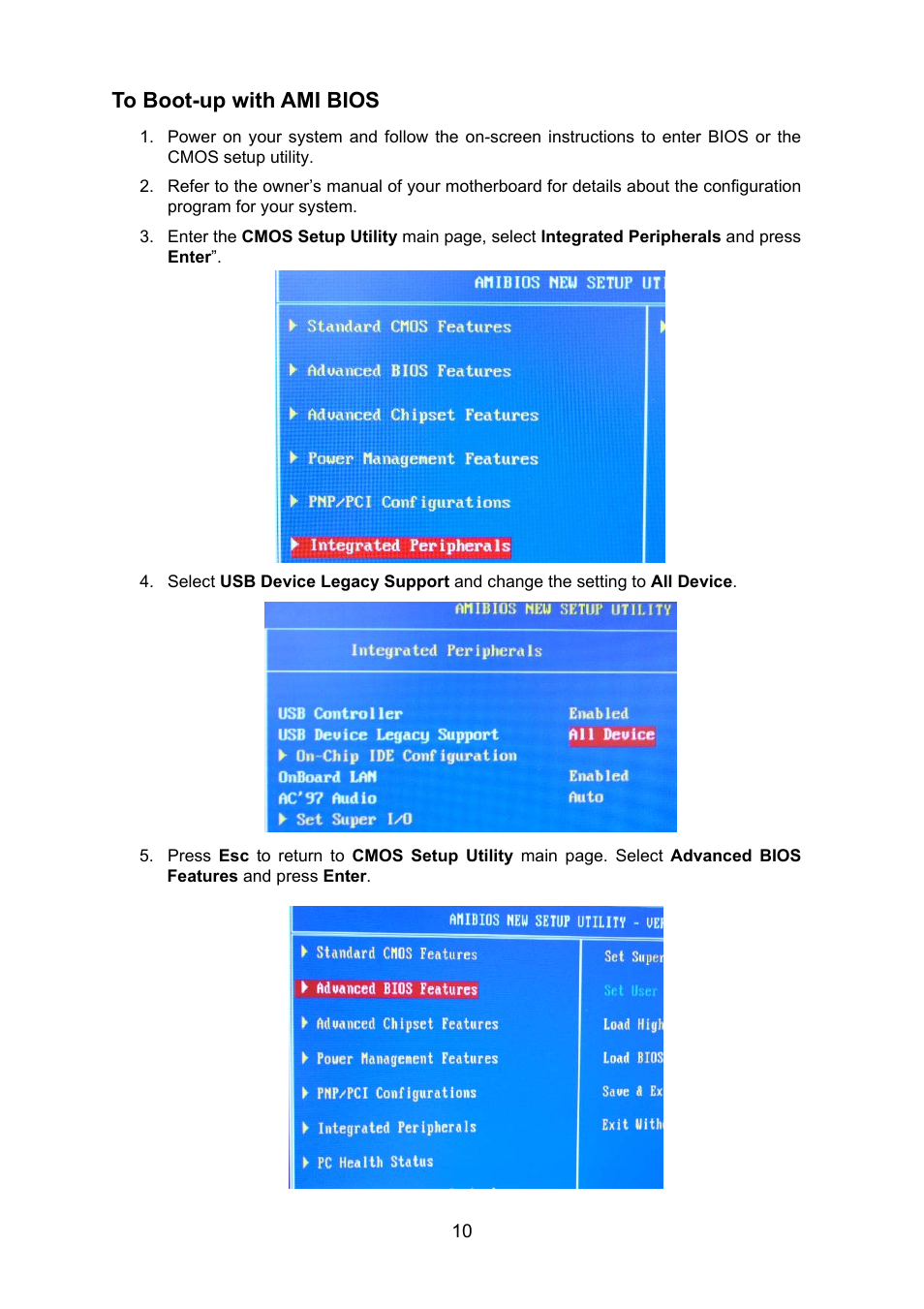 To boot-up with ami bios | Transcend Information TS0MFLRD6E User Manual | Page 12 / 15
