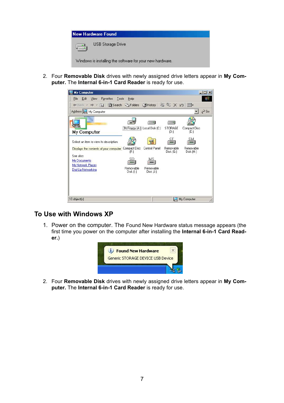 To use with windows xp | Transcend Information TS0MFLRD6E User Manual | Page 9 / 15