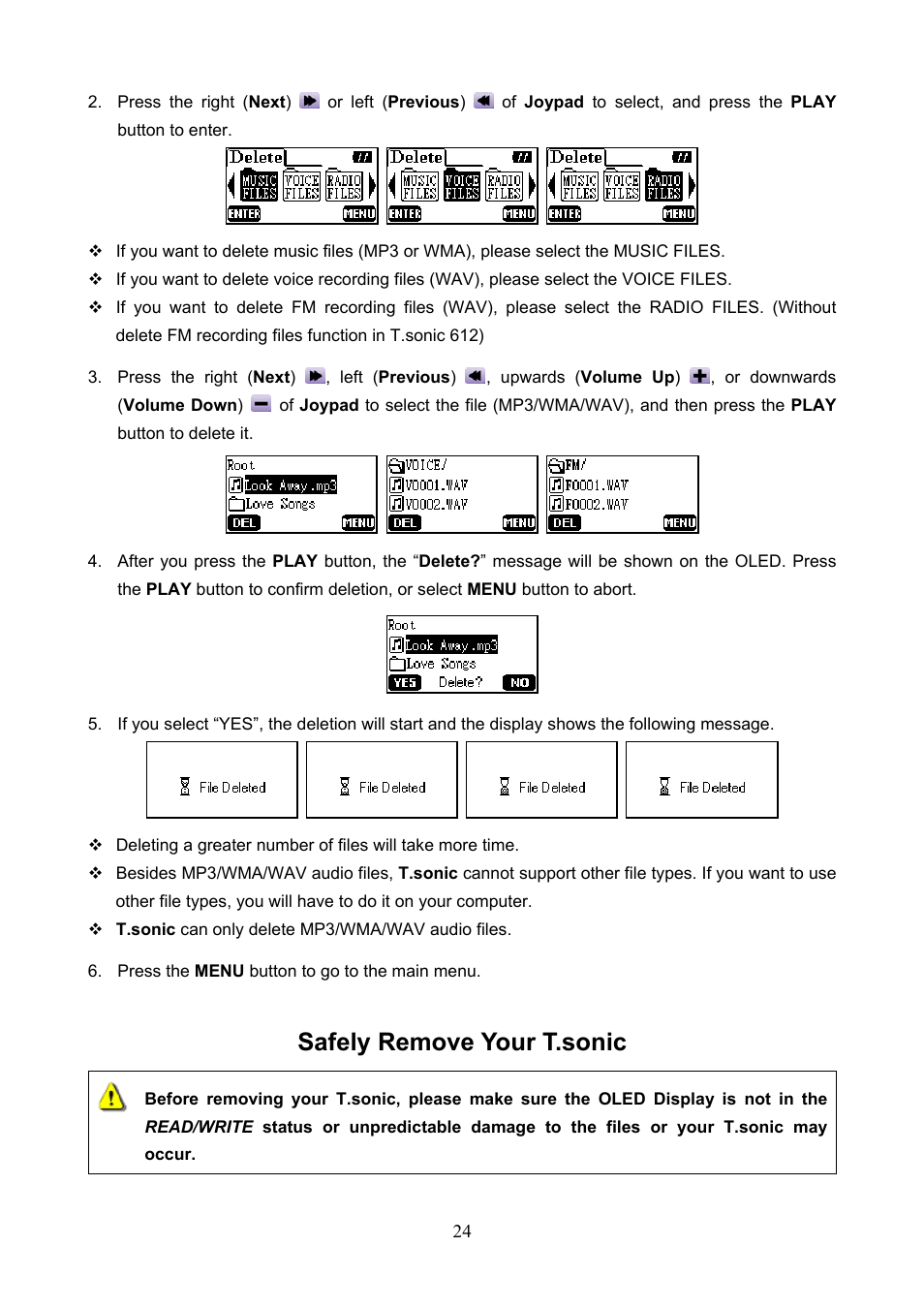 Safely remove your t.sonic | Transcend Information T.sonicTM 612 User Manual | Page 27 / 39