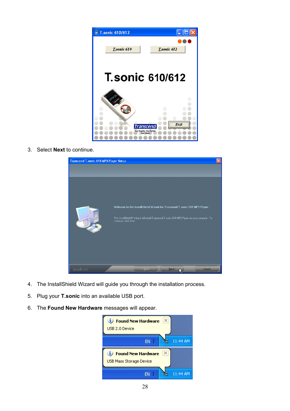 Transcend Information T.sonicTM 612 User Manual | Page 31 / 39