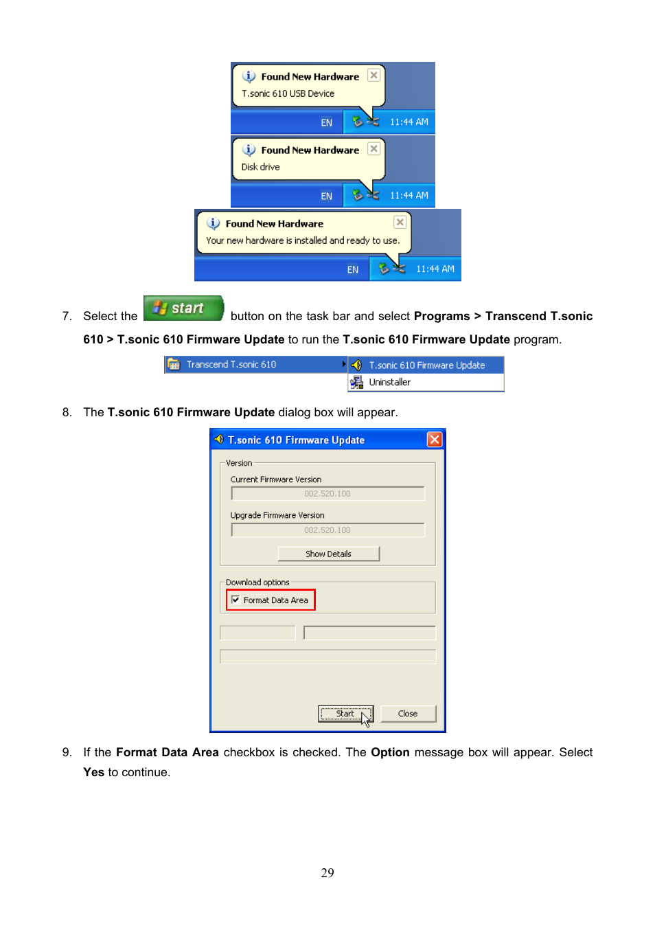 Transcend Information T.sonicTM 612 User Manual | Page 32 / 39