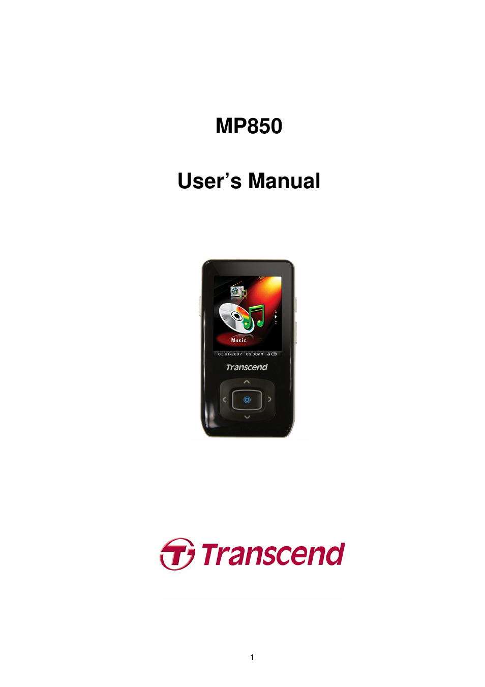 Transcend Information MP850 User Manual | 57 pages