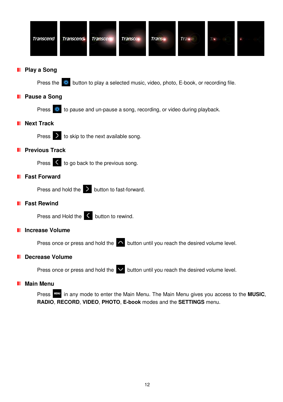 Transcend Information MP850 User Manual | Page 12 / 57