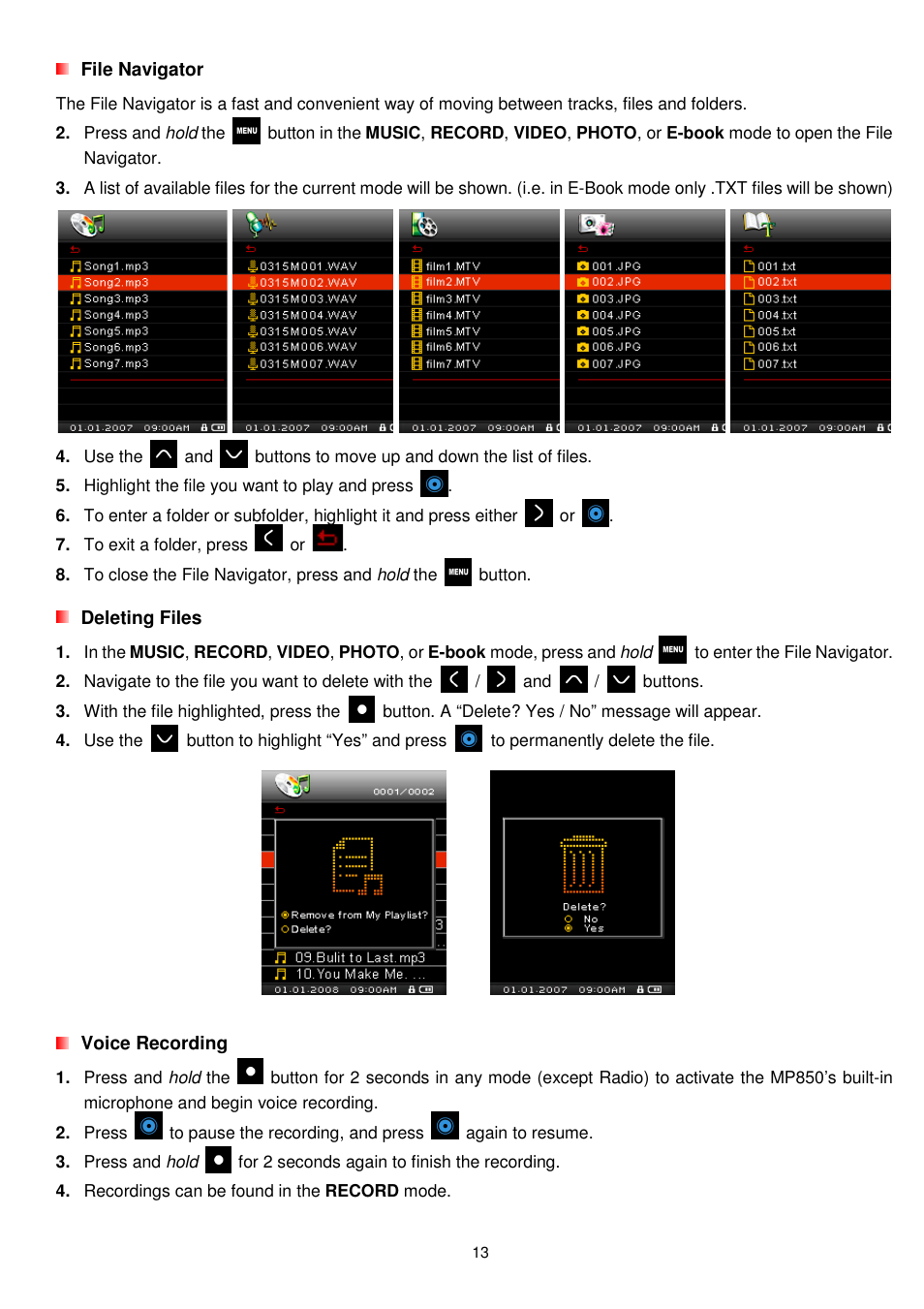 Transcend Information MP850 User Manual | Page 13 / 57