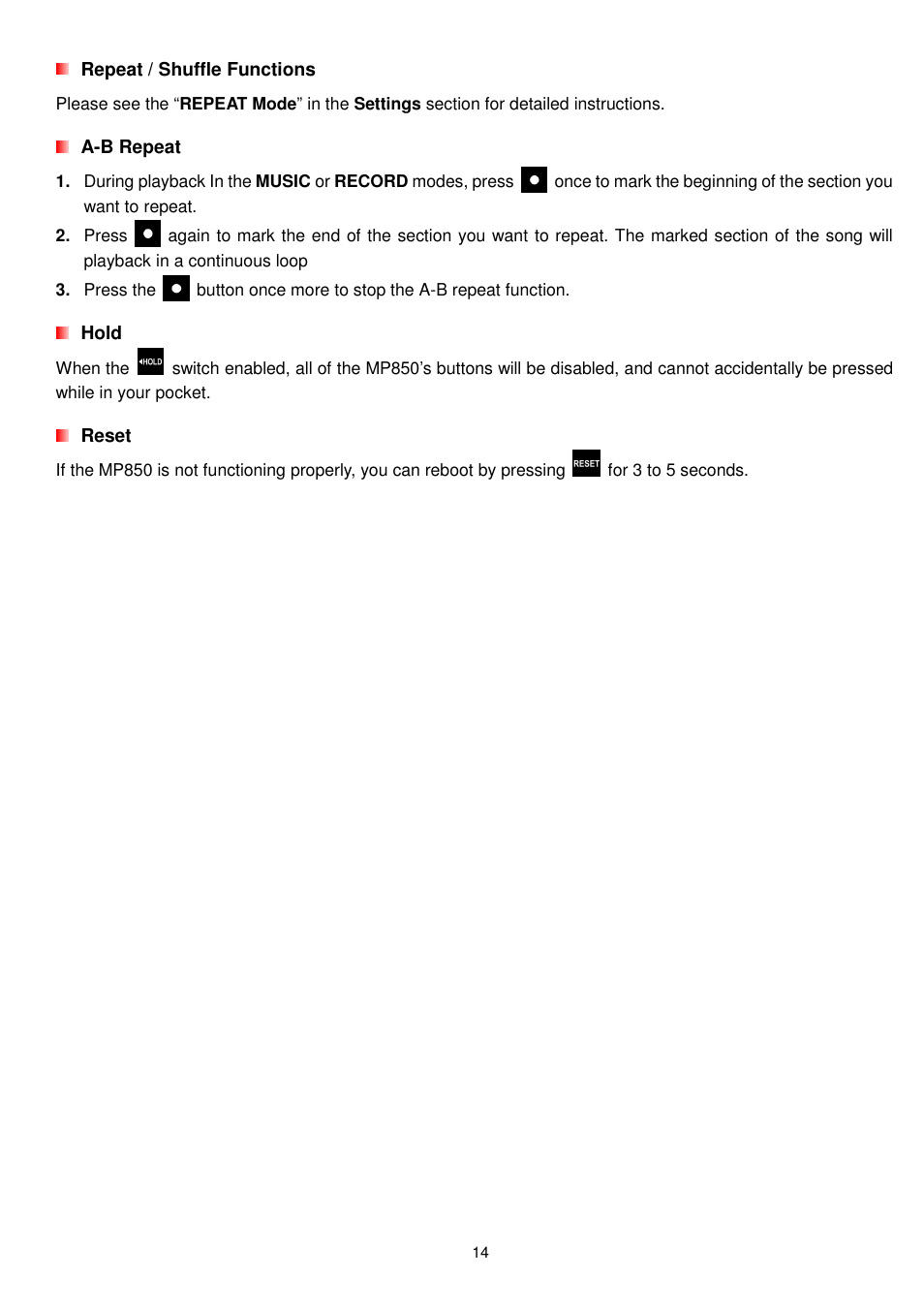 Transcend Information MP850 User Manual | Page 14 / 57