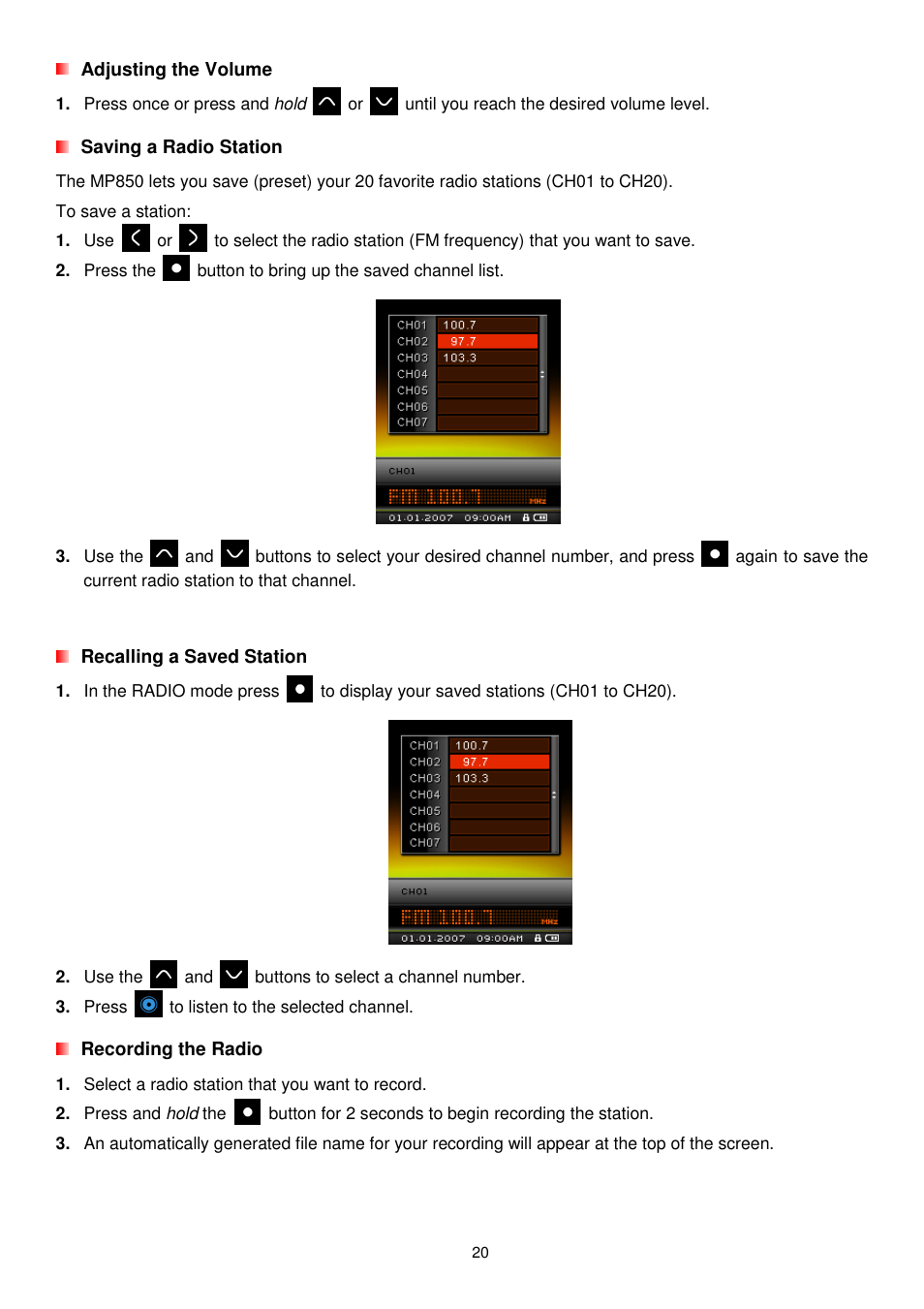 Transcend Information MP850 User Manual | Page 20 / 57