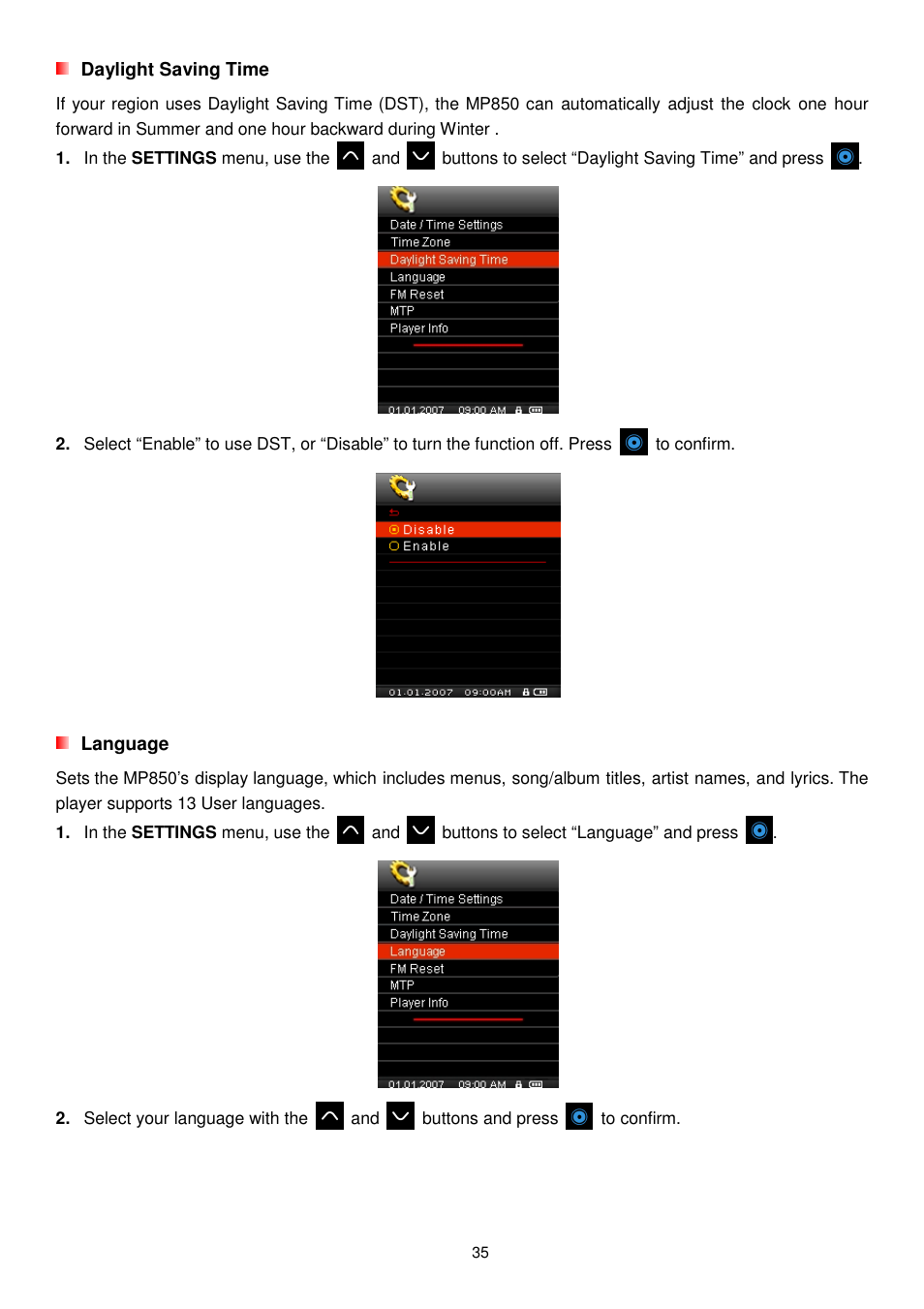Transcend Information MP850 User Manual | Page 35 / 57