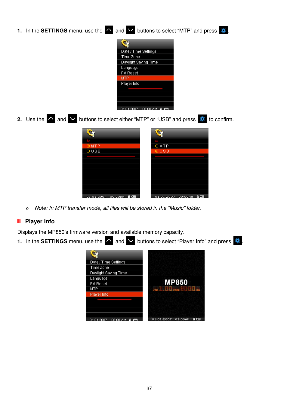 Transcend Information MP850 User Manual | Page 37 / 57