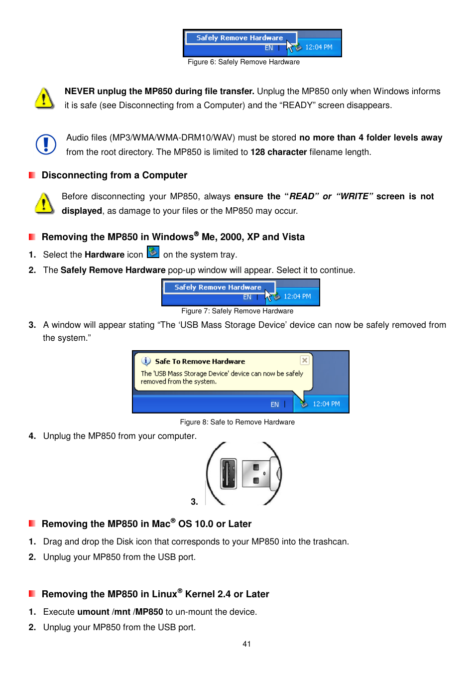 Transcend Information MP850 User Manual | Page 41 / 57