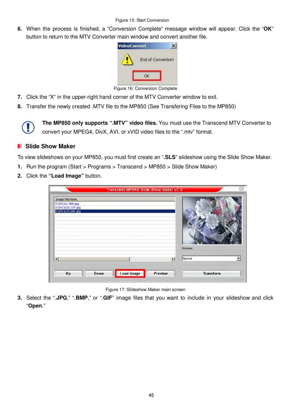 Transcend Information MP850 User Manual | Page 45 / 57