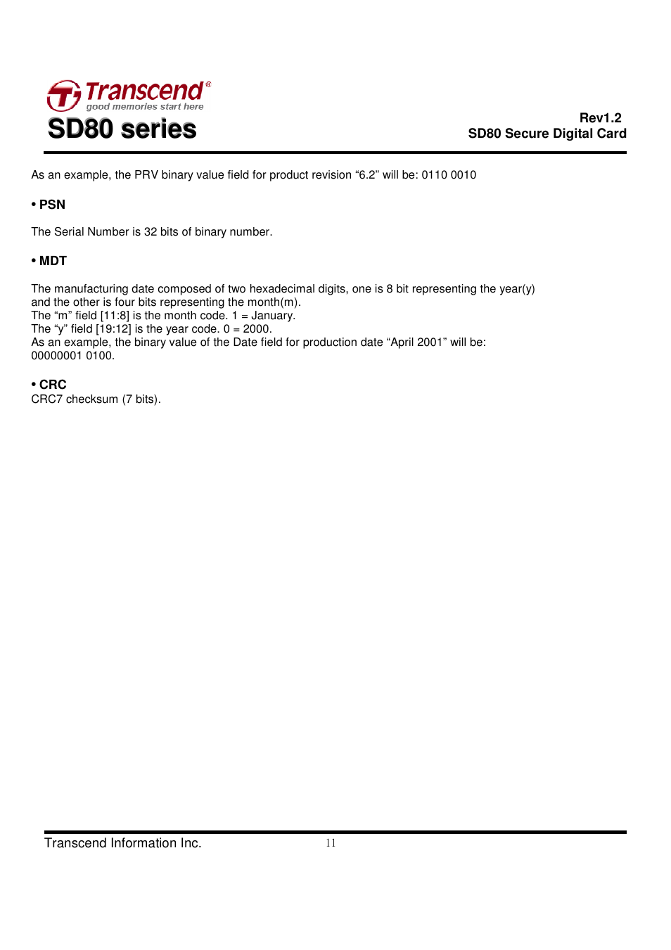 Transcend Information Secure Digital Card SD80 User Manual | Page 11 / 23