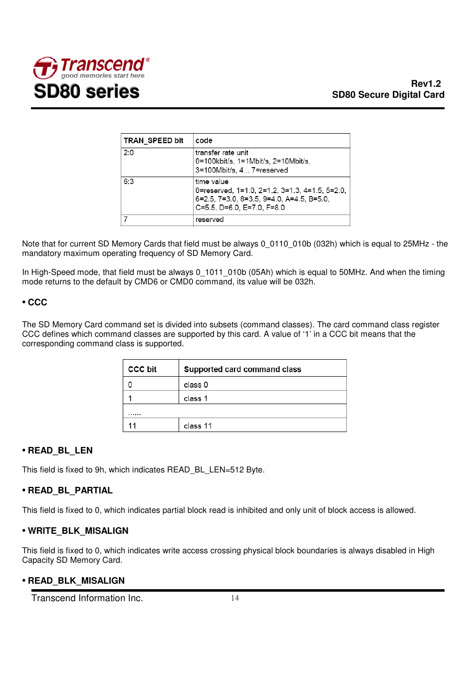 Transcend Information Secure Digital Card SD80 User Manual | Page 14 / 23