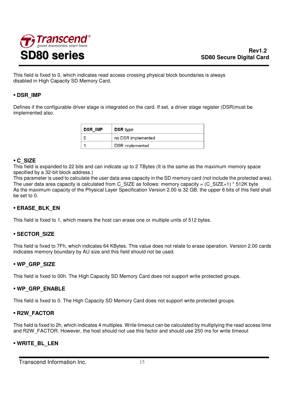 Transcend Information Secure Digital Card SD80 User Manual | Page 15 / 23