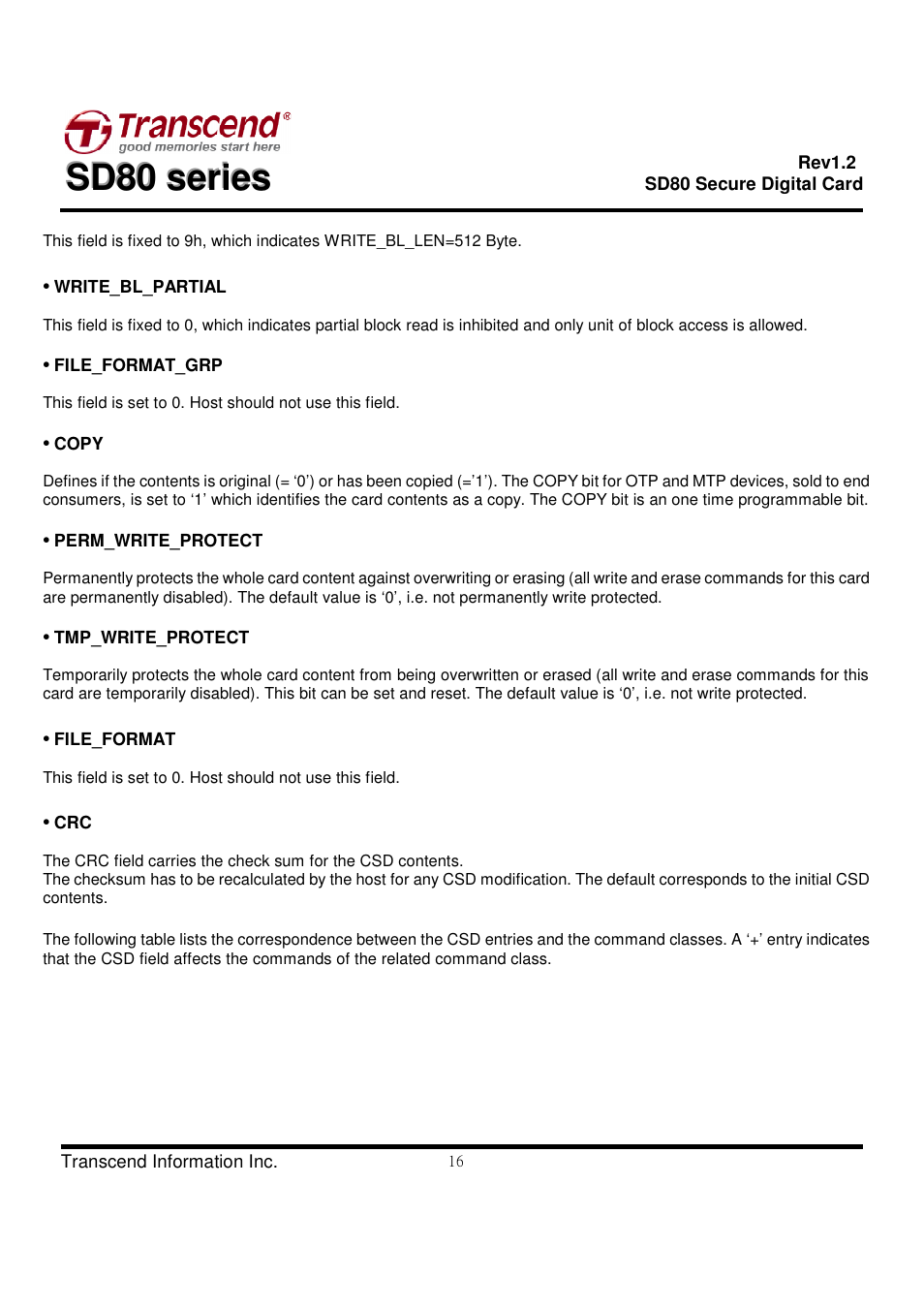 Transcend Information Secure Digital Card SD80 User Manual | Page 16 / 23