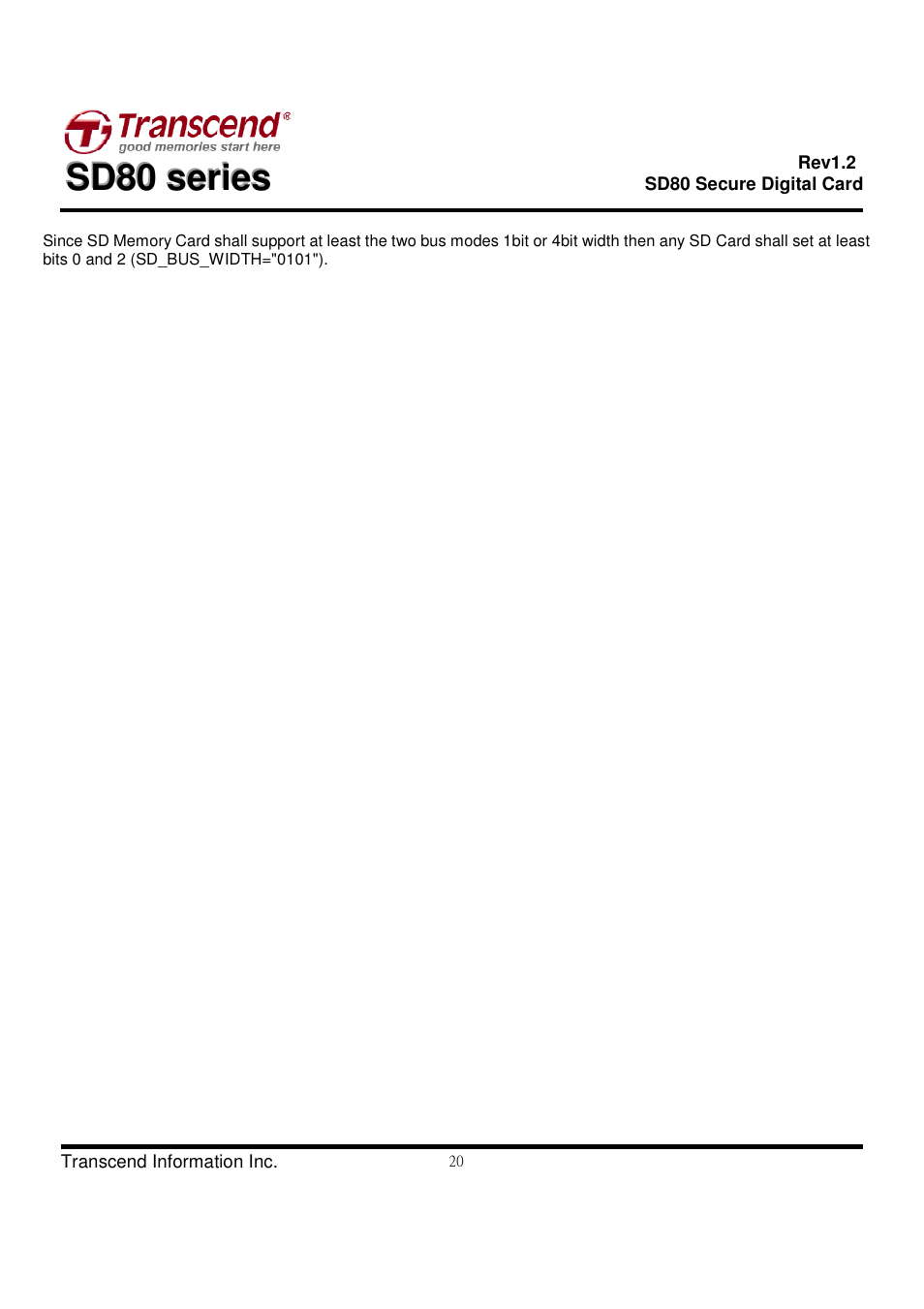 Transcend Information Secure Digital Card SD80 User Manual | Page 20 / 23