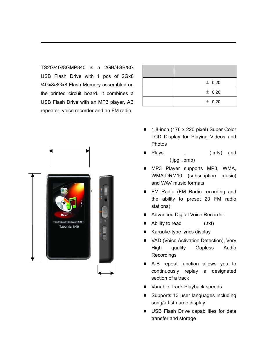 Transcend Information TS2GMP840 User Manual | 4 pages