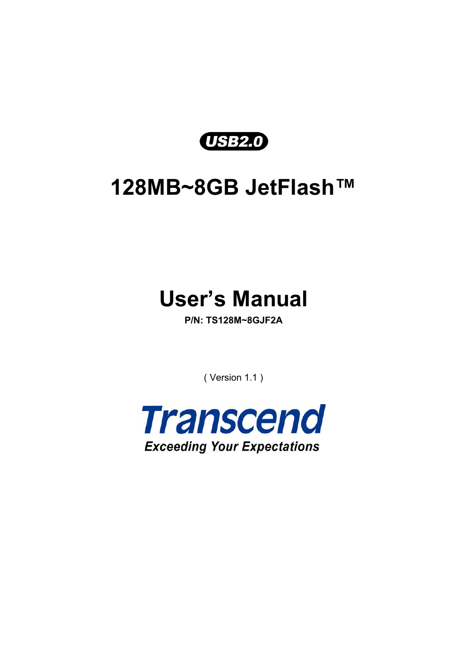 Transcend Information TS128M~8GJF2A User Manual | 25 pages