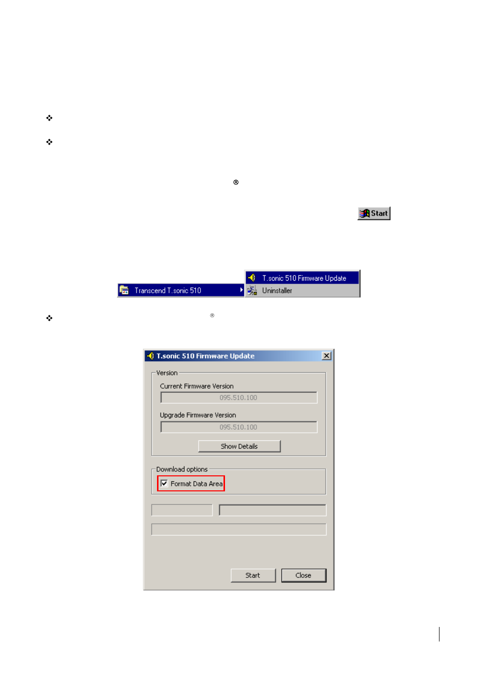 Recover your t.sonic, Recovering the t.sonic in windows, 98se | Transcend Information Transcend T.sonic 510 User Manual | Page 22 / 31