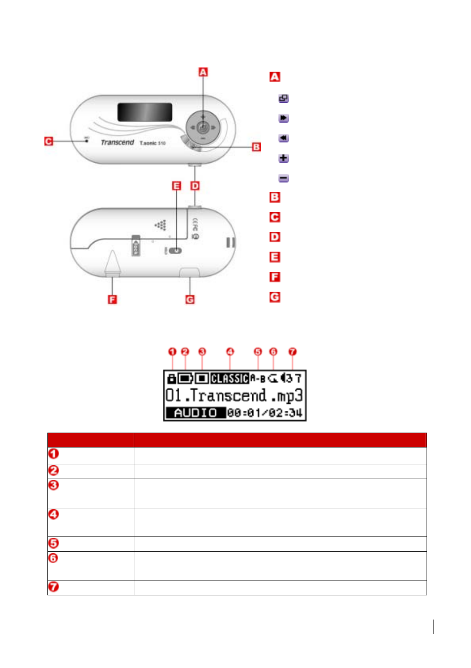 Product overview, Lcd display | Transcend Information Transcend T.sonic 510 User Manual | Page 6 / 31