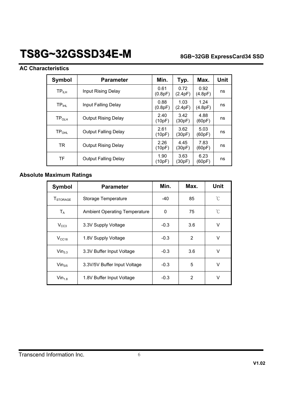 Transcend Information TS8~32GSSD34E-M User Manual | Page 6 / 7