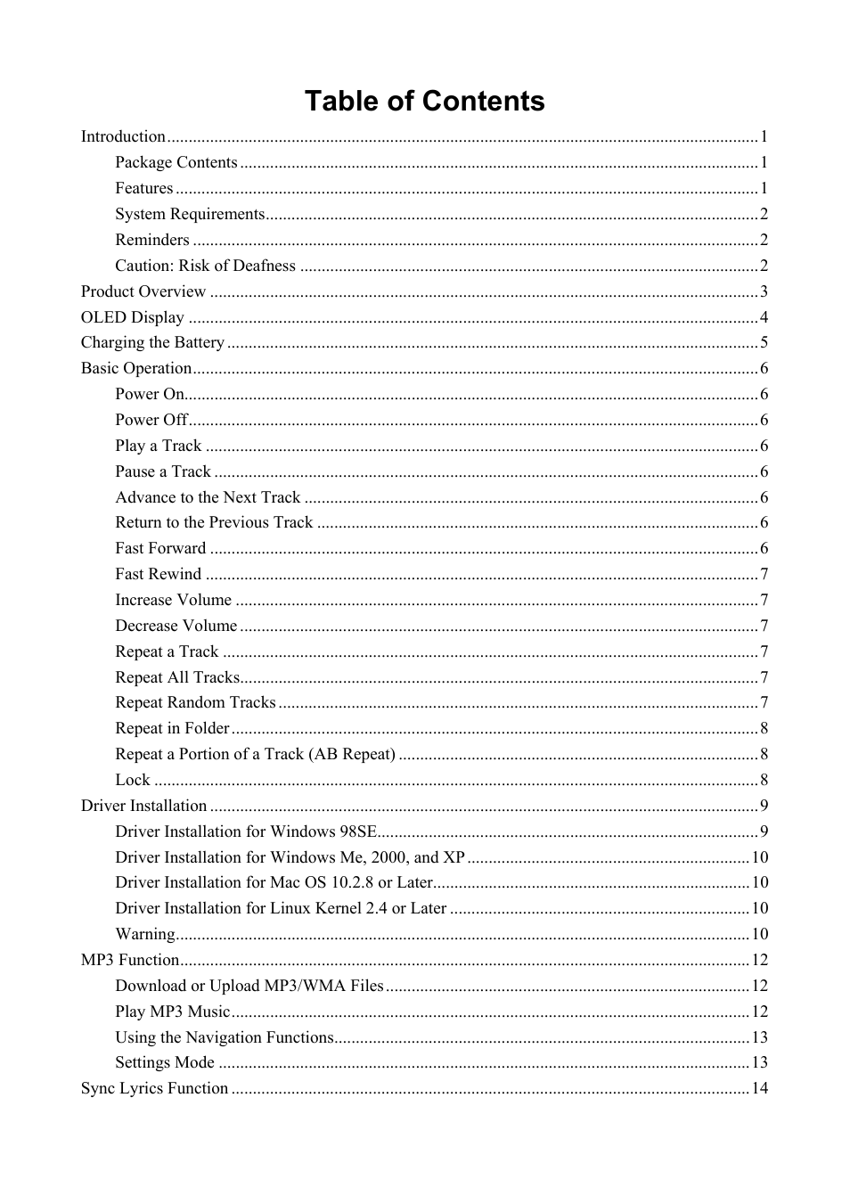 Transcend Information 610 User Manual | Page 2 / 40