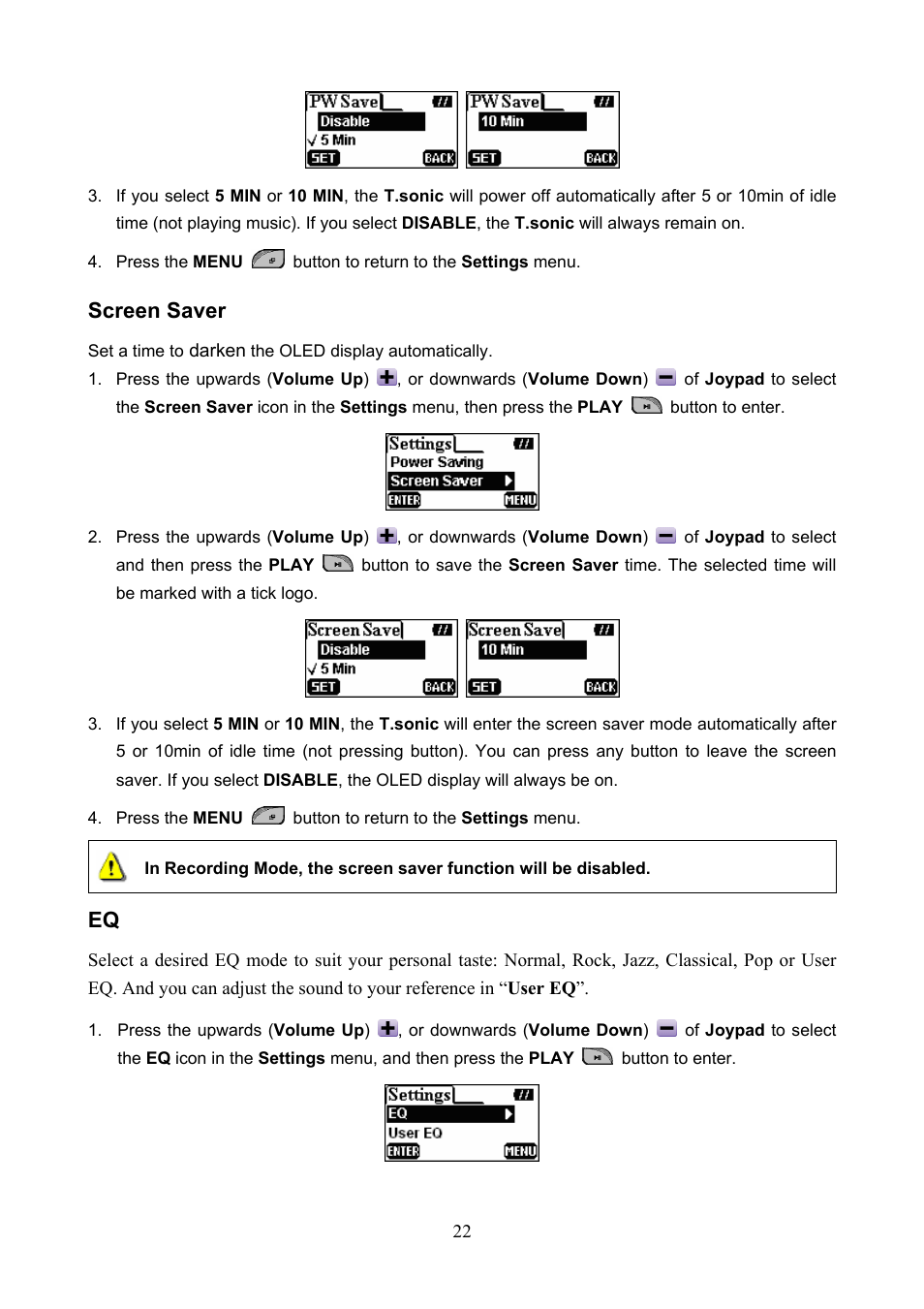 Screen saver | Transcend Information 610 User Manual | Page 25 / 40