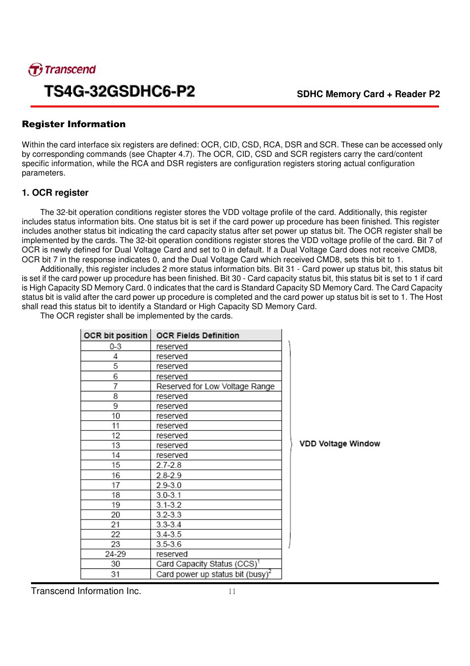 Transcend Information TS4G-32GSDHC6-P2 User Manual | Page 11 / 27