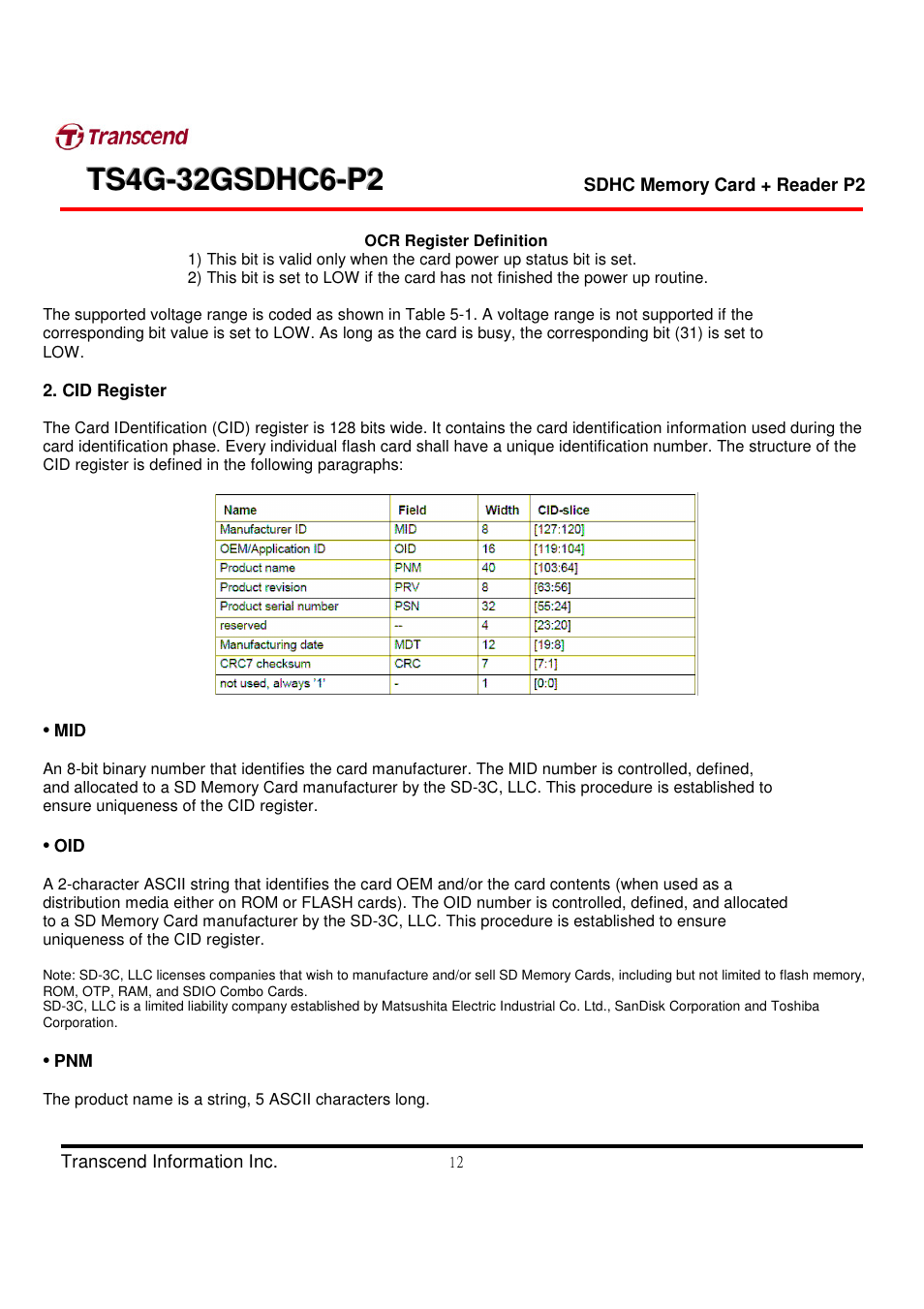 Transcend Information TS4G-32GSDHC6-P2 User Manual | Page 12 / 27