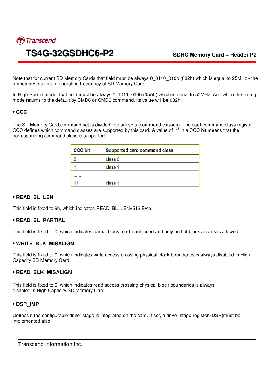 Transcend Information TS4G-32GSDHC6-P2 User Manual | Page 16 / 27