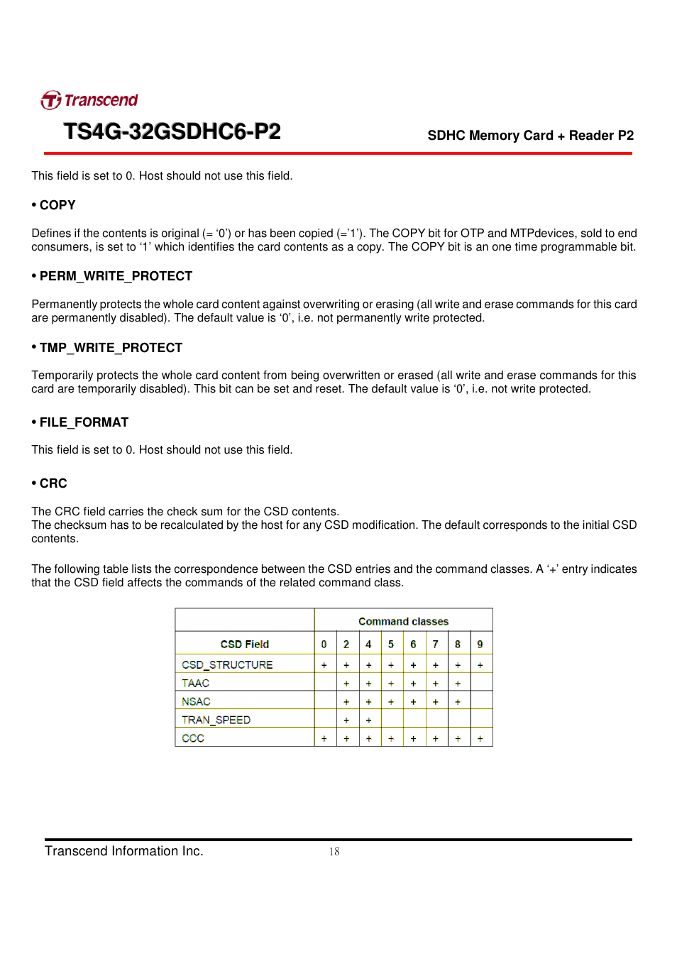 Transcend Information TS4G-32GSDHC6-P2 User Manual | Page 18 / 27
