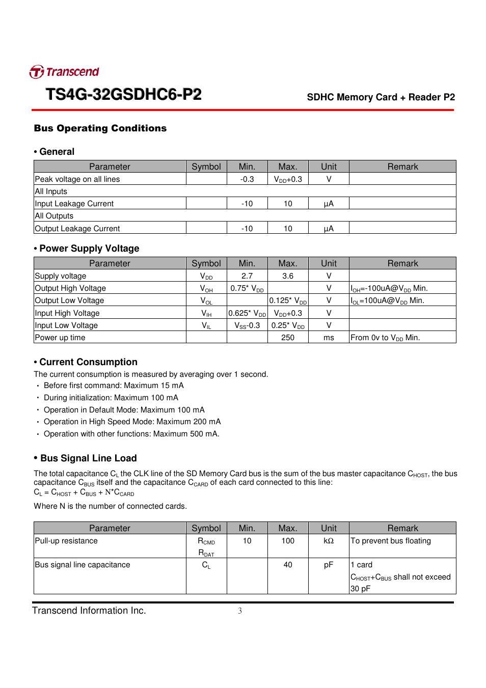 Transcend Information TS4G-32GSDHC6-P2 User Manual | Page 3 / 27