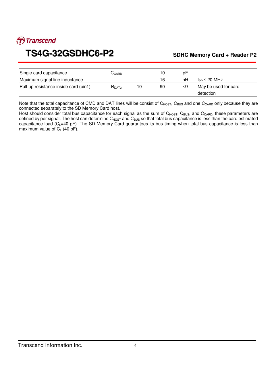 Transcend Information TS4G-32GSDHC6-P2 User Manual | Page 4 / 27