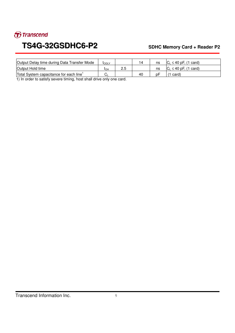 Transcend Information TS4G-32GSDHC6-P2 User Manual | Page 9 / 27
