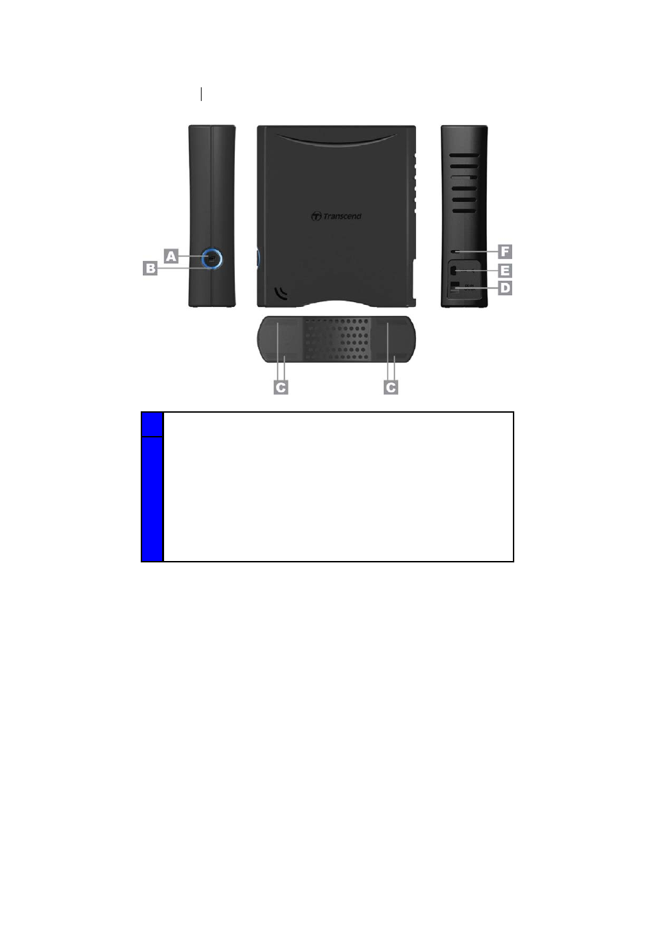 Product overview | Transcend Information StoreJet 35T User Manual | Page 7 / 26